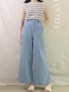 全新藍色牛仔長褲 橡筋腰64213439428994110