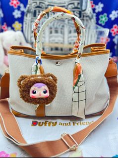 全人工手縫花園袋 帆布併皮手提包64219495431682110