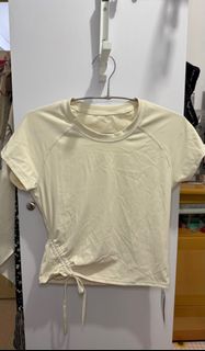 全新 米白色運動瑜珈普拉提短袖上衣64215239775490110
