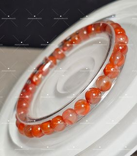 天然 川料 冰飄 南紅瑪瑙 6mm 手串 Natural Southern Red Agate South Red Agate Bracelet64220532009345110