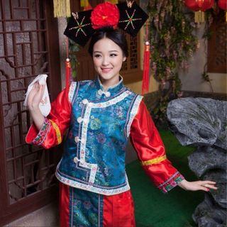 萬聖節 清朝 格格服 紅藍 cosplay party halloween64208763036930110
