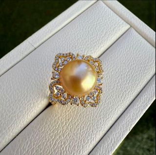 南洋天然海水金色珍珠戒指 Peral ring64213023006851110