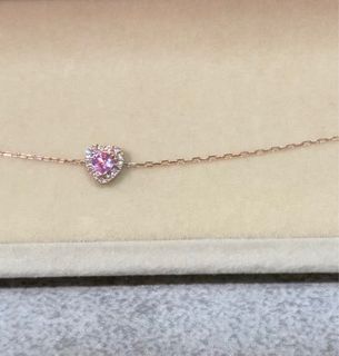 全新 粉紅色藍寶石（Pink Sapphire）心型 1 8k 玫瑰金手鏈64208116928257110