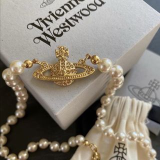 💯包順豐🚚  Vivienne Westwood Choker Mini Bas Relief 西太后金色珍珠頸鏈64220532057474110