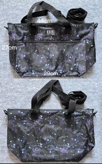 日本 Xgirl 黑色 星空斜孭袋 側背包 大容量手提袋 兩用 上膊 拉鍊旅行袋 Black Shoulder Travel Crossbody Bag 男女通用64207653398403110