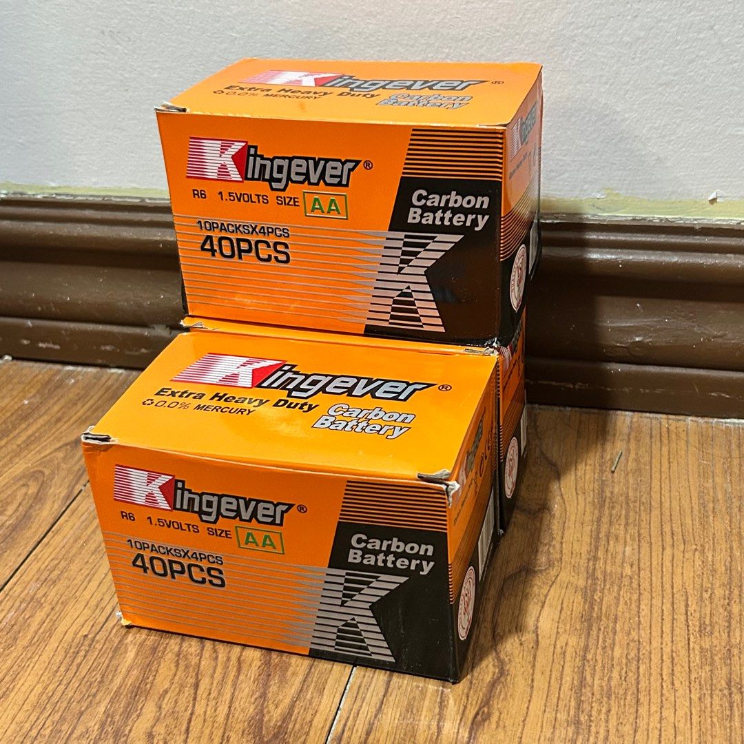 AA battery kingever carbon batteries (Category: Batteries & Chargers) located in Cavite. Submitted by _schmyla (Listing ID 1399080133, Image 2). Description: 40 each 380 per box.
