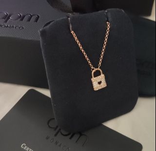 💎誠信賣家💎APM 摩納哥 MORSE CODE 系列 FUNCRAZY LOVE 迷你鑲石吊墜鎖64208958909442110
