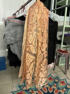 Artistic glass art pattern mesh scarf brown and yellow 玻璃花紋網紗啡色杏色雙色頸巾64216904409218110