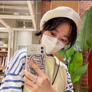 Beams boy bb刺繡白色貝雷帽64217834976642110