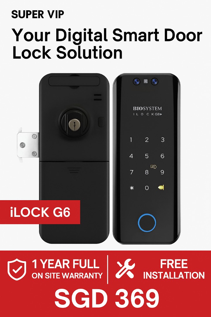 Biosystem iLOCK G6 Smart Digital Door Lock, Furniture & Home Living ...