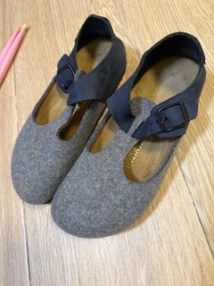 Birkenstock Mary Jane 灰色毛氈鞋64218034231937110