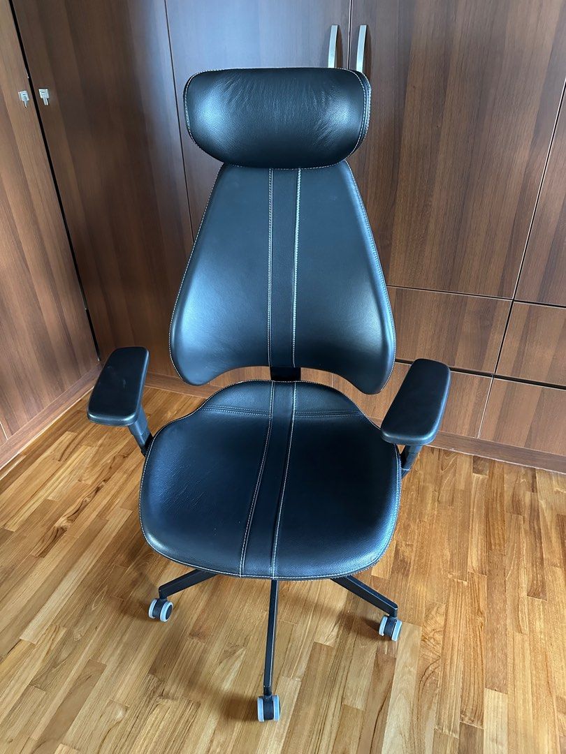 Black Ergonomic Office Chair IKEA, Furniture Home Living