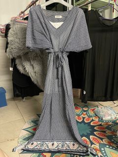 Blue maxi long mesh dress 雪紡質感氣質綁帶長裙 波西米亞度假風 藍色地中海風情64217608111106110
