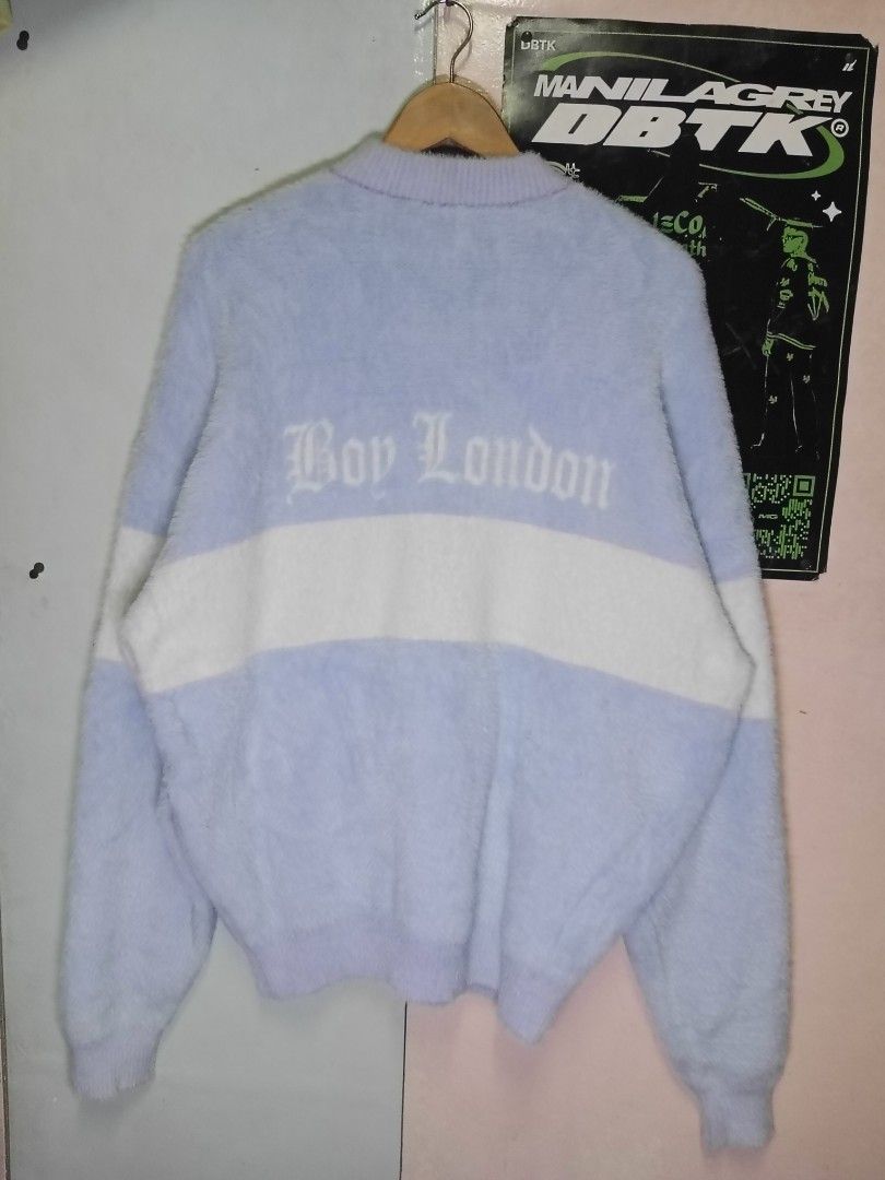 Boy London Sweater XS (Category: Activewear) located in Manila. Submitted by got_em_ware (Listing ID 1399234653, Image 2). Description: Reminders: ALL ITEMS ARE THRIFTED so manage your Expectation ( Bawal sa maselan at siraulo ) READY TO WEAR ITEMS/ ALREADY WASHED 📏Measurements: Inches ‼️Disclaimer: some items may or may not have small hole, runs, cut tag labels, wrong sizing, mendings, and uneven stitch, permanent/washable stains ✨Boy London Fu