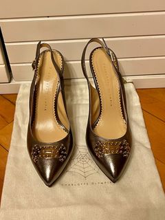 Charlotte Olympia 5吋古銅金高踭鞋(size 38)64238420134530110
