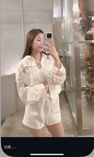 Chrissie studio 太空拼tweed 短褲白色64217366374913110