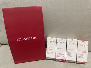 Clarins 亮白護膚套裝 旅行裝 treatment lotion serum emulsion neck care64217836111106110