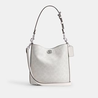 COACH WILLOW 19 經典 SIGNATURE 帆布柔軟水桶包 長21公分 x 高21公分 x 寬12公分64210708745474110