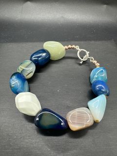 藍瑪瑙隨形DIY手串64210710434945110