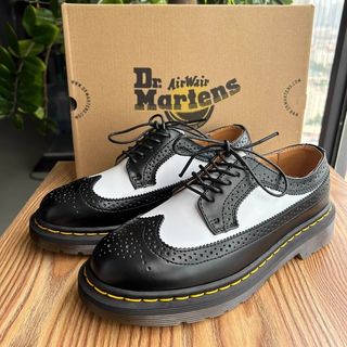 🌟Official Website Authorized Seller🌟 Dr. Martens 3989 Low-Cut Five-Eyelet Brogue Black and White Leather Shoes Size: 35-4664207449378433110