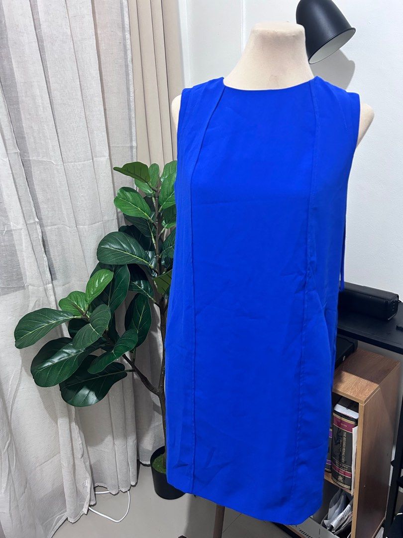 EO-IO Sleeveless Dress - Size 38 (Category: Dresses) located in Manila. Submitted by primemover2 (Listing ID 1399168090, Image 2). Description: - EO-IO Sleeveless Dress - Color: Blue - Size: 38 - Design: Simple and elegant - Features: Vertical seams, round neckline - Fabric: Smooth, solid material.