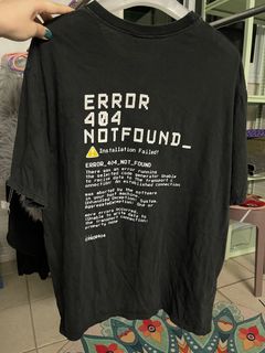 Error 404 black tee short sleeved T shirt 有趣的黑色短袖衫 男士純棉上衣64216659885443110