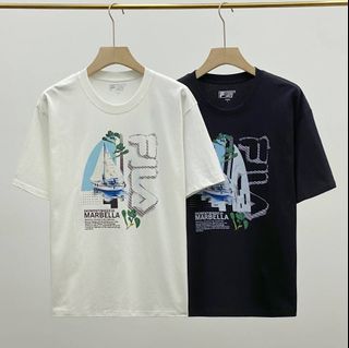 FILA 男士短袖T恤夏季時尚休閒簡約圓領針織短袖衫 短袖T恤 Cotton Short Sleeve T-shirt 恤衫 棉t恤 男女同款 男裝 女裝 tee shirt 衛衣 tee shirt xxl top tshirt t sh64215002834433110
