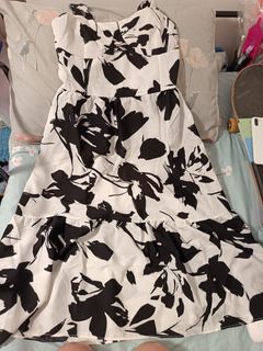 花卉印花無肩帶連衣裙64217833604226110