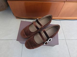 法式瑪麗珍鞋-天鵝絨材質-平底鞋來自淘寶64207451235329110