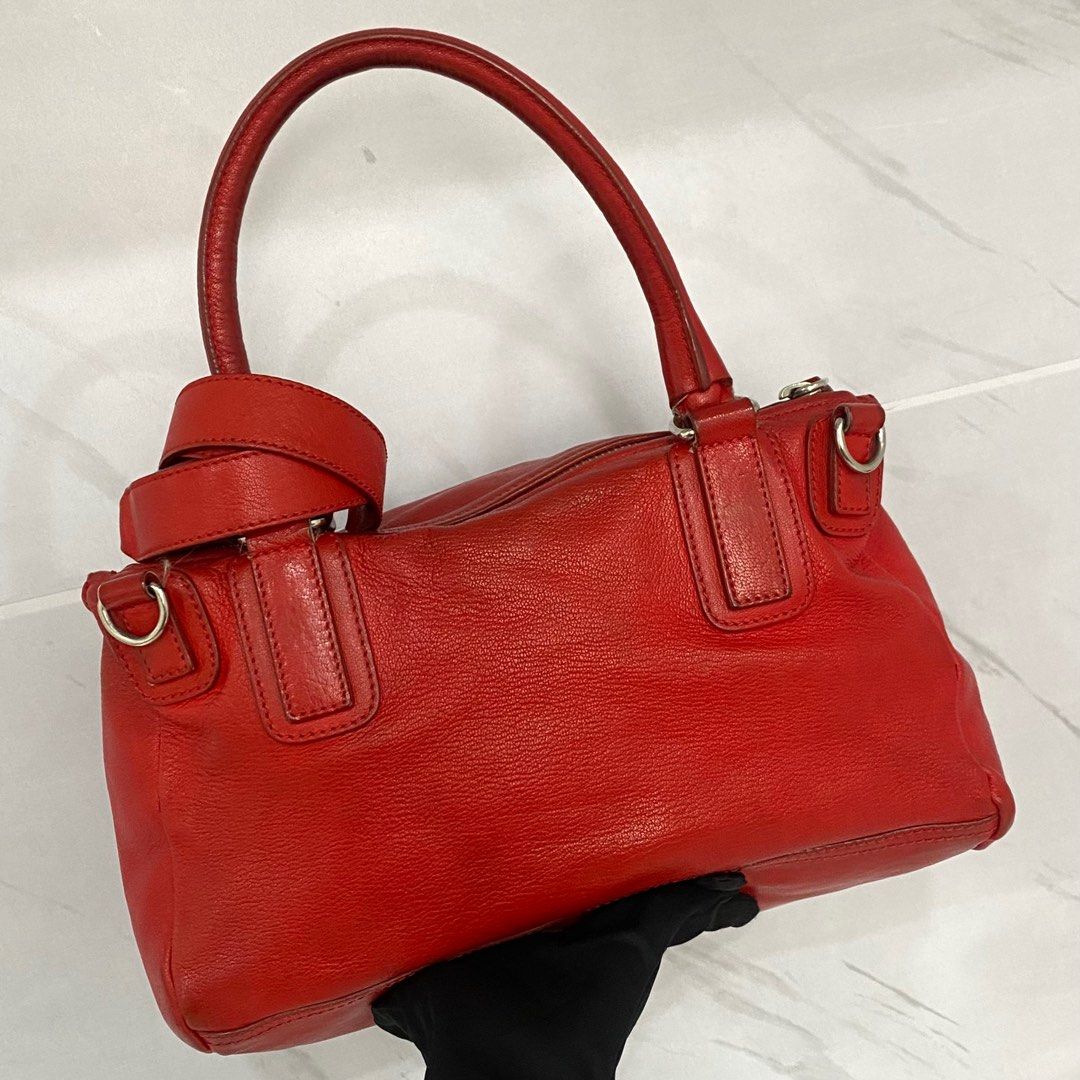 GIVENCHY LEATHER PANDORA MEDIUM RED WAY HAND SHOULDER BAG 257008252