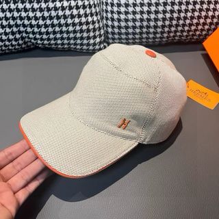 🌟Official Website Authorized Merchant🌟 HERMÈS (Hermès) Baseball Cap Classic H Breathable Canvas Fabric + Top Layer Cow Leather64213438945154110