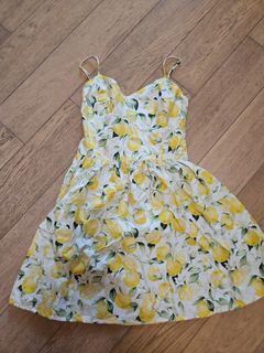 H&M 檸檬印花吊帶連身裙64211131984002110