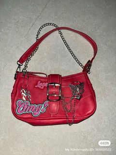 熒光粉紅色鏈條肩袋64216421282177110