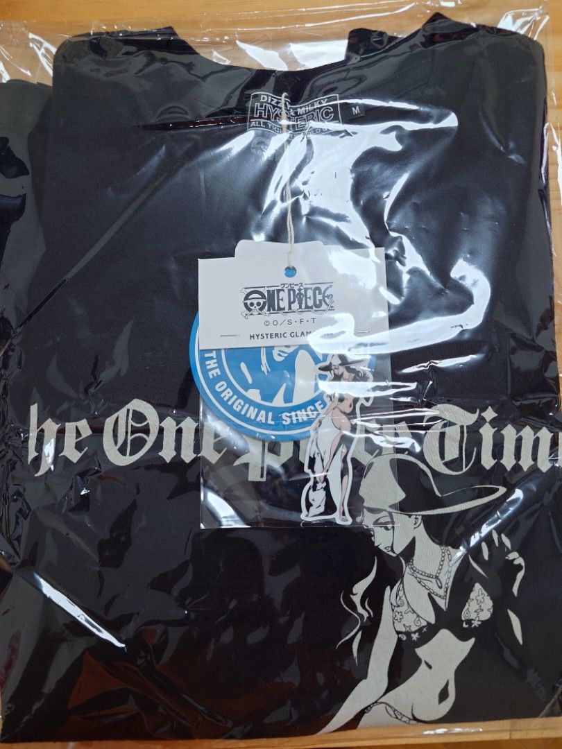 Hysteric Glamour x One Piece Nico Robin 黑Tee, 男裝, 上身及套裝, T