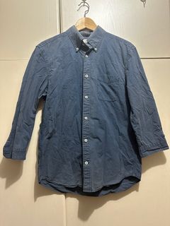 Men's J.N.R.D. Blue Mid-Sleeve Shirt with Faded Collar, Not Obvious When Worn64213879002113110