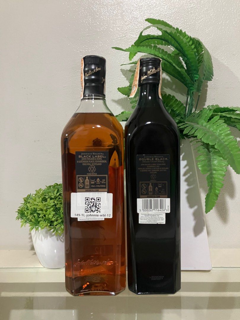 Johnnie Walker Black Label & Double Black Whiskey (Category: Beverages) located in Quezon City. Submitted by kurosu09 (Listing ID 1399226164, Image 2). Description: - Black Label 1ltr PHP1049 - Double Black 700ml PHP1299 - Payment via bank transfer, GCash, Maya - Unfortunately don’t accept trades - Delivery fee not included in the price and will be shouldered by the buyer - Meet up in QC or Pasig area - Courier of choice (eg Lalamove, Grab or LBC