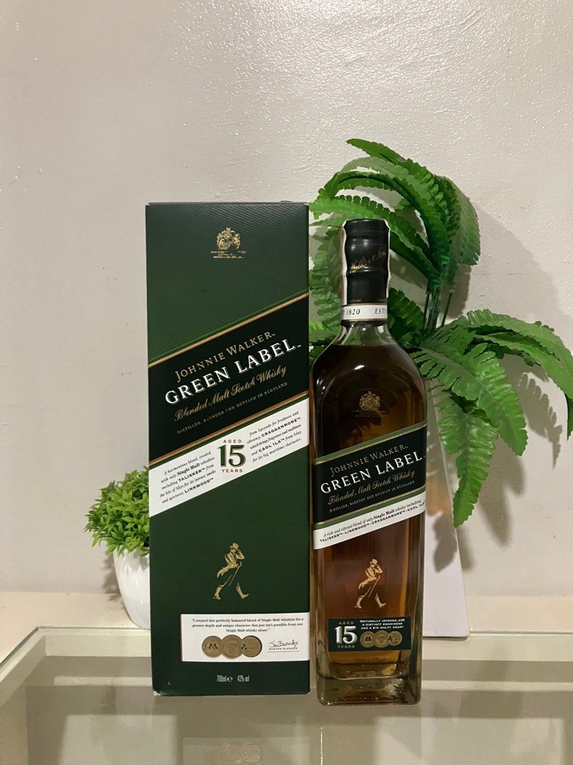 Johnnie Walker Green Label Whiskey 700ml (Category: Beverages) located in Quezon City. Submitted by kurosu09 (Listing ID 1399226278, Image 1). Description: - Payment via bank transfer, GCash, Maya - Unfortunately don’t accept trades - Delivery fee not included in the price and will be shouldered by the buyer - Meet up in QC or Pasig area - Courier of choice (eg Lalamove, Grab or LBC for long distance) - For further inquiries and/or offers don’t h