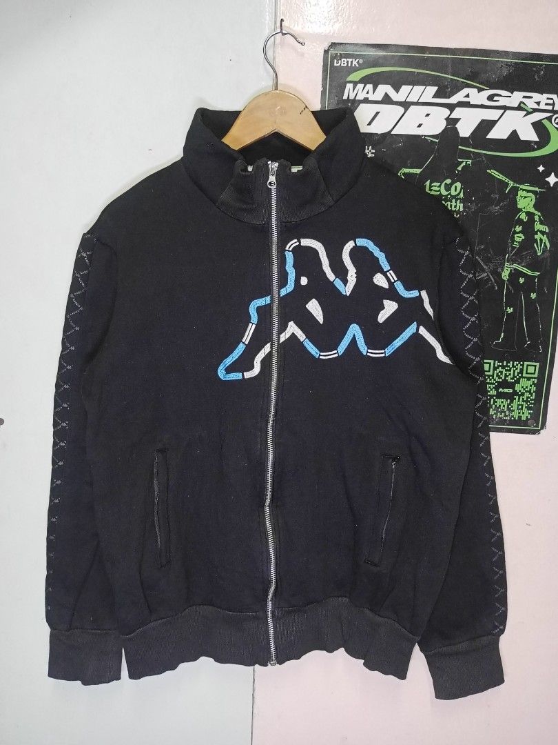 Kappa Black Zip-Up Jacket - Large (Category: Coats, Jackets and Outerwear) located in Manila. Submitted by got_em_ware (Listing ID 1399234745, Image 1). Description: Reminders: ALL ITEMS ARE THRIFTED so manage your Expectation ( Bawal sa maselan at siraulo ) READY TO WEAR ITEMS/ ALREADY WASHED 📏Measurements: Inches ‼️Disclaimer: some items may or may not have small hole, runs, cut tag labels, wrong sizing, mendings, and uneven stitch, permanent/
