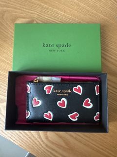 Kate Spade 愛心印花短夾銀包card holder全新連盒64210509788035110