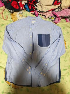 Life Is Now 藍色拼接襯衫64215940237314110