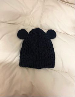 Mickey Mouse Black Beanie Ears Handmade not Disney Winter Hat 無簷小帽64214076262657110