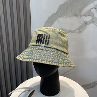 Miu Miu 2025 New Washed Soft Denim Unisex Fisherman Hat64213877772545110