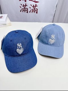 💎誠信賣家💎MLB 丹寧牛仔復古愛心刺繡款軟頂棒球帽64217128149505110