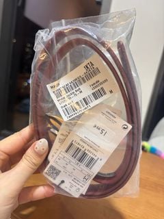 New 100% Mango 金屬搭扣腰帶 酒紅色64211994407554110