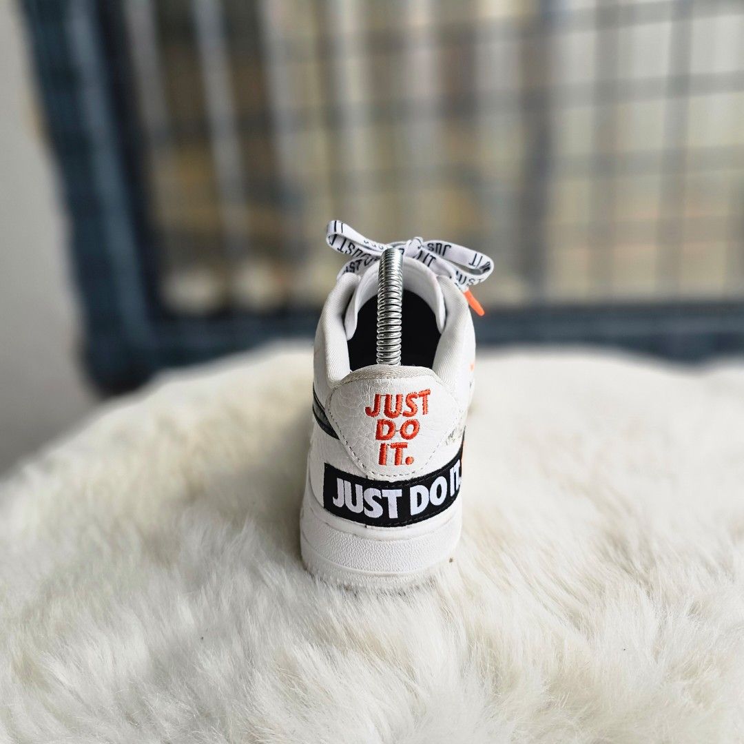 Nike Air Force 1 'Just Do It' (Category: Sneakers) located in Baguio. Submitted by kayeonlineshop (Listing ID 1399151276, Image 3). Description: 👉 White Nike Air Force 1 👉 "Just Do It" printed laces 👉 Size: EUR 37.5 / US 6.5 👉 Price: 1,350.00.