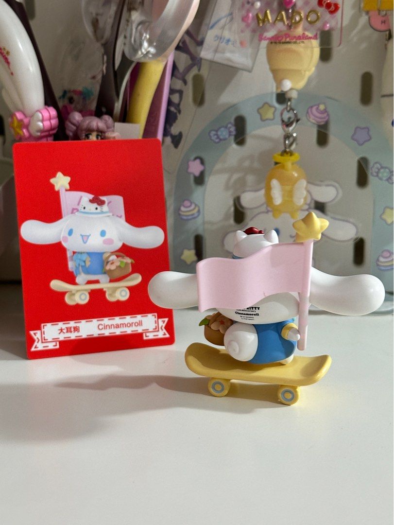 [NO BOX] Pop Mart Hello Kitty 50th Anniversary Cinnamoroll (Category: Designer & Blind Box Toys) located in Cainta. Submitted by pomocha (Listing ID 1399237627, Image 2). Description: ‼️Please read below first before purchasing‼️ 🍀No Box 🍀Includes original card it came with 🍀There are a bunch of flaws as pictured in the photos: •stains on the face, on the flag accessory, and under his ear 🍀Do not buy if sensitive 🍀rfs: came back from a long 