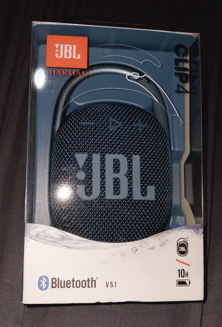 Original JBL Clip 4 Bluetooth Speaker SEALED! (Category: Soundbars, Speakers & Amplifiers) located in San Juan City. Submitted by superbjay27 (Listing ID 1399230650, Image 1). Description: Brand New and Sealed. Gift lang saken. - delivery via lalamove or Grab - payment via gcash or lalamove/grab purchase service (shipping fee will be shouldered by the buyer) - JBL Clip 4 Portable Bluetooth Speaker - Bluetooth 5.1 for seamless connection - Up to 1