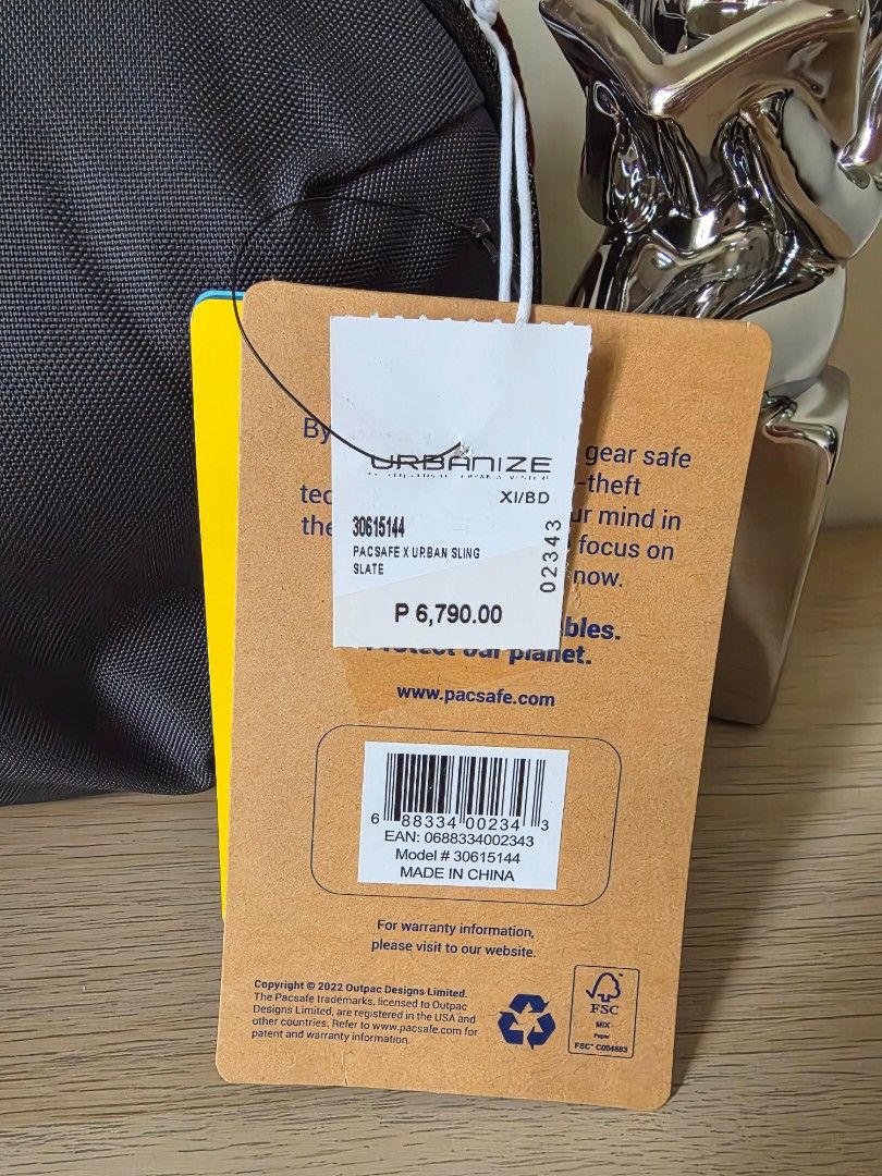 Pacsafe Anti-Theft Bag (Category: Sling Bags) located in Taguig. Submitted by youcompleteme (Listing ID 1399156960, Image 2). Description: ✨️Limited-Time Offer only Only a few pcs left 🎉 Avail 35% discount from Oct 25 to Nov 25, 2026 ➡️ Check out my other posts for more available designs 🔥 The price posted is the last price 📌 Please read the payment and pick-up details before inquiring 💰 Price is final: Php 4,413.50 Original price: Php 6,790.