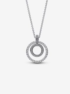 Pandora Signature Logo 寶石圓珠吊墜項鏈 925銀64213440841345110