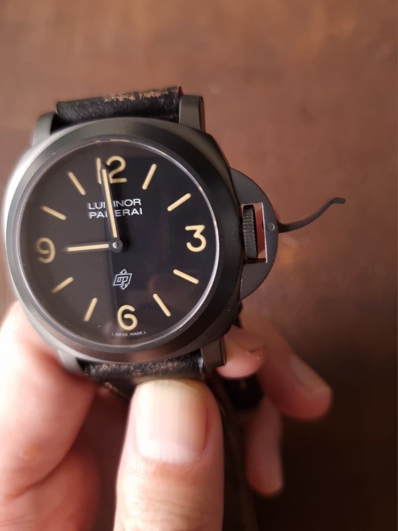 Panerai Luminor Limited Edition #paneristi.com 10th Anniversary PAM 360 #PAM360 (Category: Watches) located in Singapore. Submitted by 1212.declutterer (Listing ID 1399135475, Image 3). Description: Dial: black Calibre: cal. OP I mechanical, 17 jewels Case: PVD-coated stainless steel, screw down case back Case number: OP 6812 and BB 1413466 Closure: black Panerai rubber strap and PVD-coated stainless steel buckle Size: 44 mm diameter Signed: case